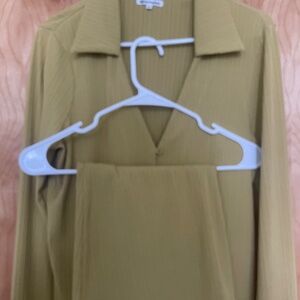 Reformation Green / Yellow Two Piece Set